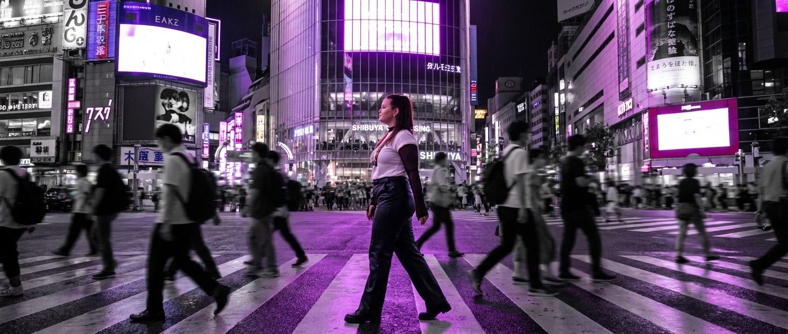 Thayná na Shibuya Crossing
